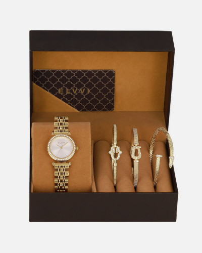 طقم هدايا نسائي بلون ذهبي | SLOS010L011101