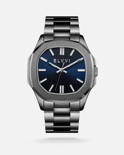 ساعة رجالية ستيل باللون الرصاصي