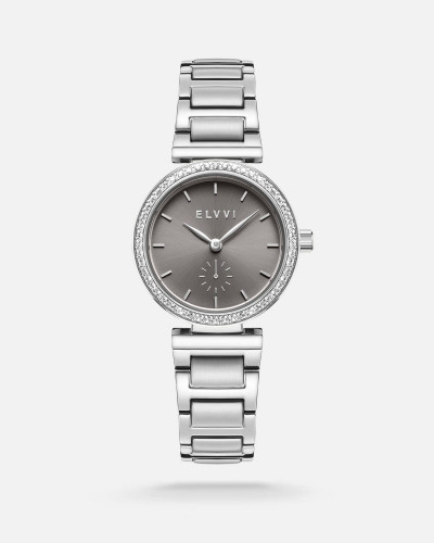 ساعة نسائيه بسير ستيل بلون فضي من الـــــي