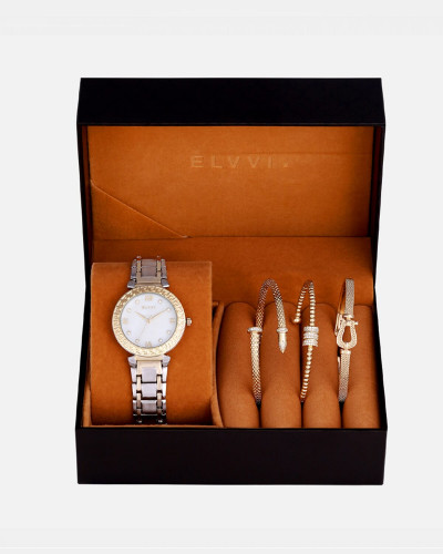 طقم هدايا نسائية ساعة وأساور | SLAA005L062906