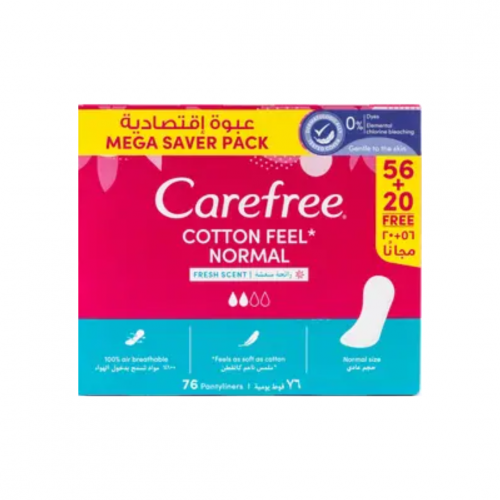 فوط نسائية كير فرى عادى76 حبة