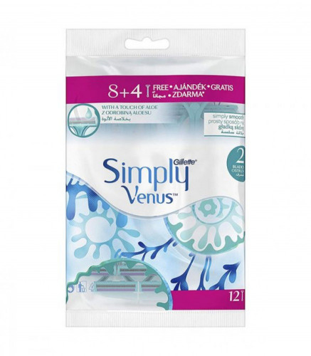 ماكينة حلاقة سيمبلي فينوس بشفرتين للنساء 4+8 من جي...