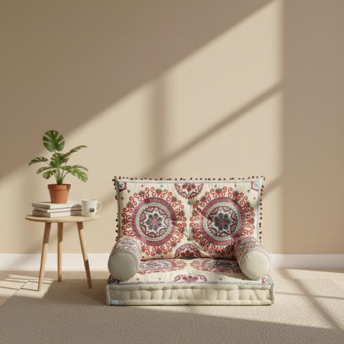 جلسة عربي تصميم هندي قماش منقوش