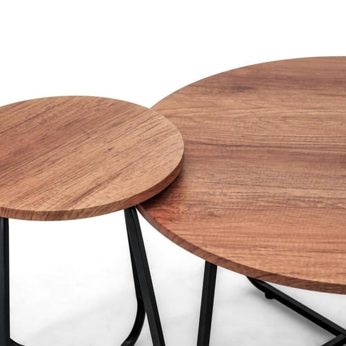 طقم طاولات كنب 1+6 لون بني