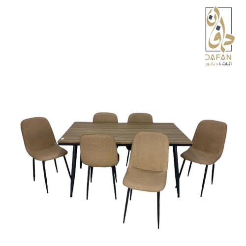 سفرة طعام 6 كرسي لون بيج