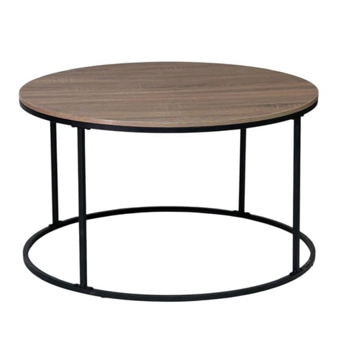 طقم طاولات كنب لون خشبي 1+6