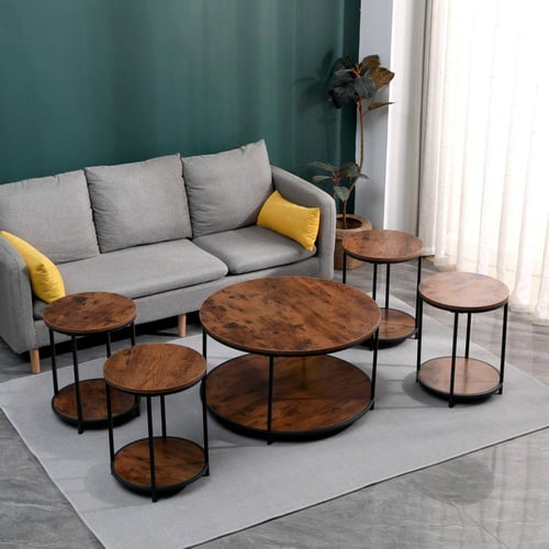 طقم طاولات كنب لون بني