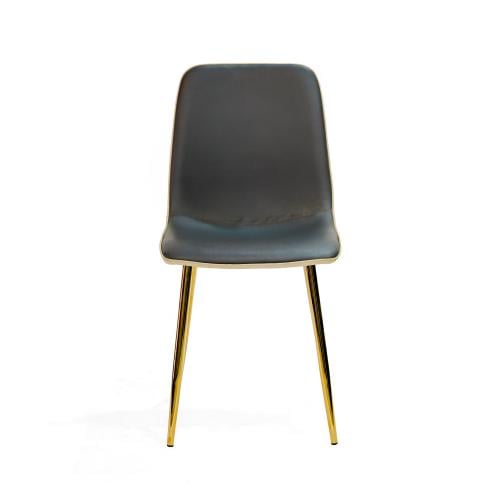 كرسي طعام جلد أرجل حديد