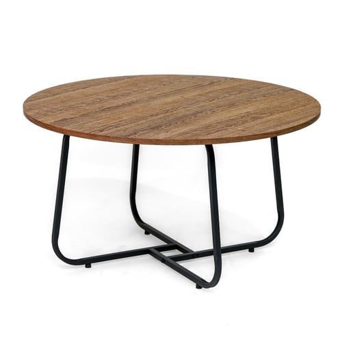 طقم طاولات كنب 1+6 دائري لون بني فاتح