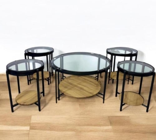 طاولات دورين (1+4) خشب ام دي اف