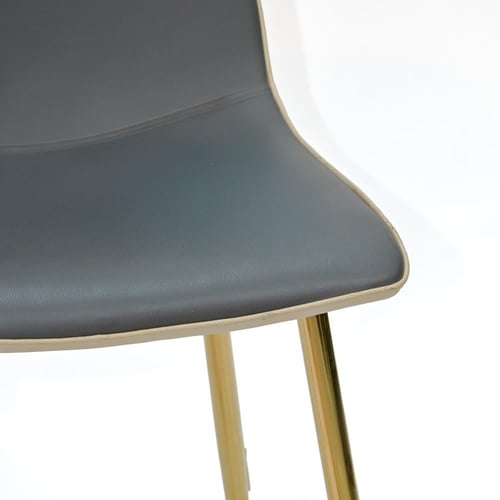 كرسي طعام جلد أرجل حديد