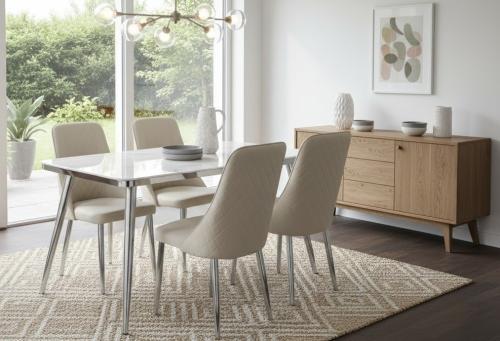 طاولة طعام 4 كراسي رخام