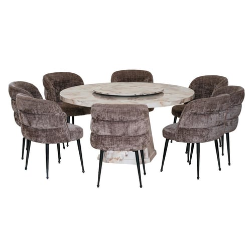 طاولة طعام رخام دائري 8 اشخاص