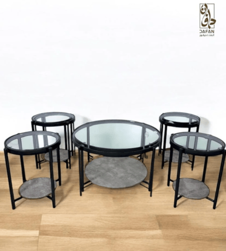 طاولات دورين (1+4) خشب ام دي اف