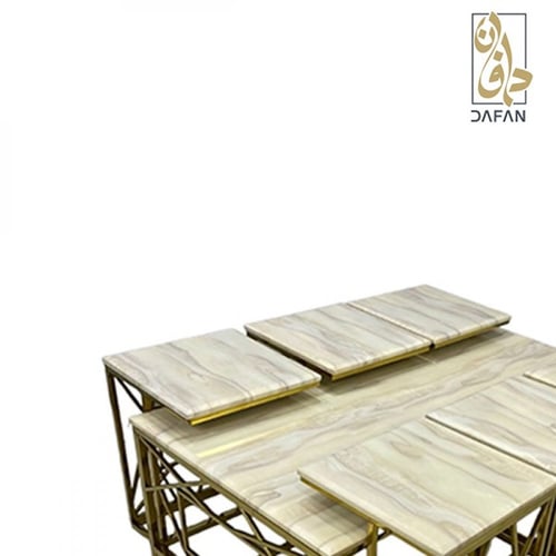 طقم طاولات 1+6 رخام لون GOLD