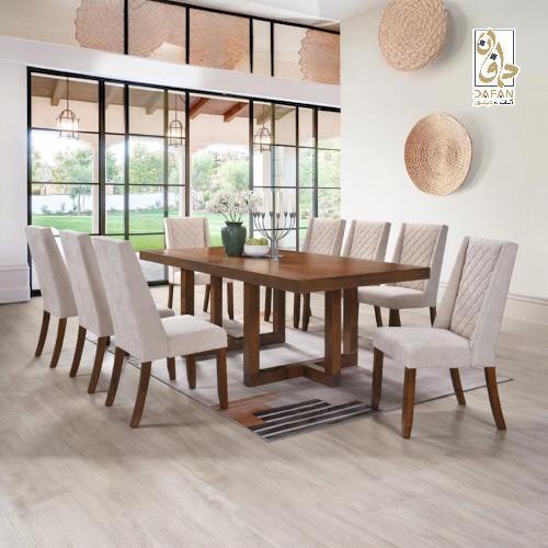 طاولة طعام 8 كراسي خشب ماليزي