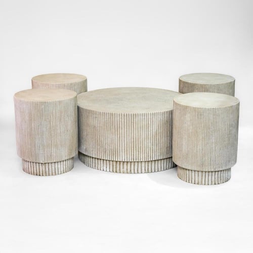 طقم طاولات 1+2 جبس لون رصاص