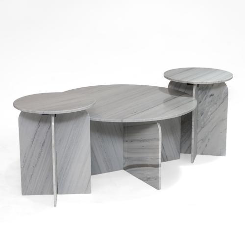 طقم طاولات 1+2 رخام طبيعي