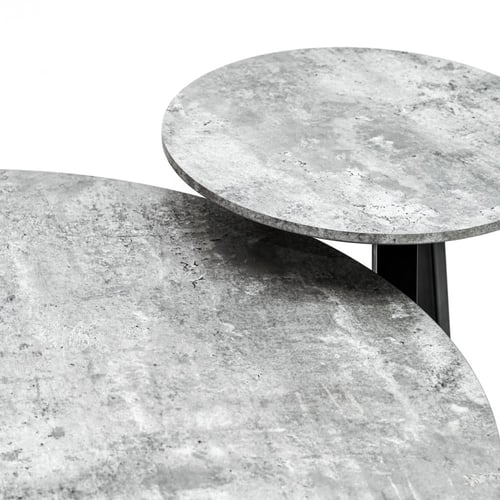 طقم طاولات كنب (1+4) خشب ام دي اف لون رصاصي