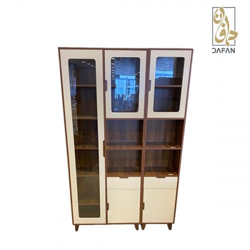 دولاب مكتبي زجاجي كبير خشب متين