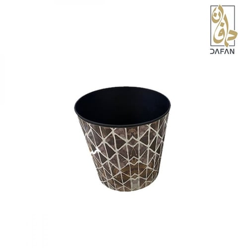 طقم سلة ومناديل خشب باللون البني