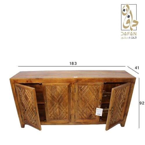 خزانة جانبية كبيرة بـ4 أبواب خشب هندى طبيعى
