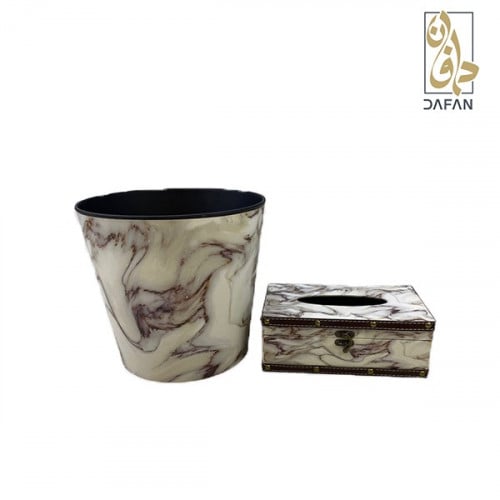 طقم سلة مهملات وعلبة مناديل (عرض خاص)