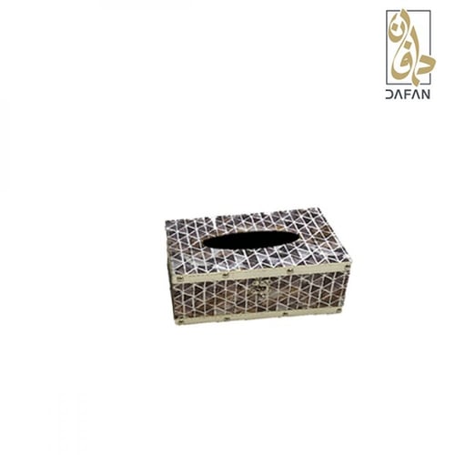 طقم سلة ومناديل خشب باللون البني