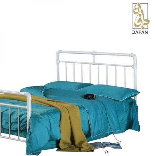 سرير حديد أبيض سهل التركيب مودرن