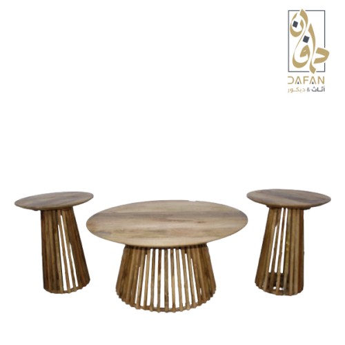 طقم طاولات هندى خشب طبيعى