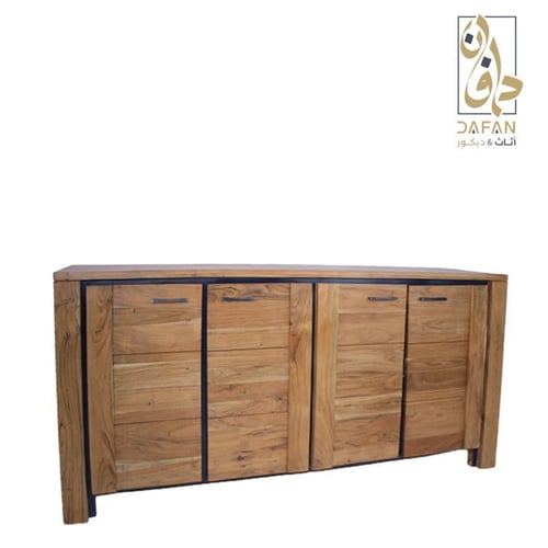 بوفيه خشب هندي طبيعي محفور يدوياً