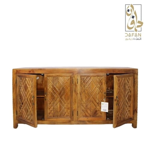 خزانة جانبية كبيرة بـ4 أبواب خشب هندى طبيعى