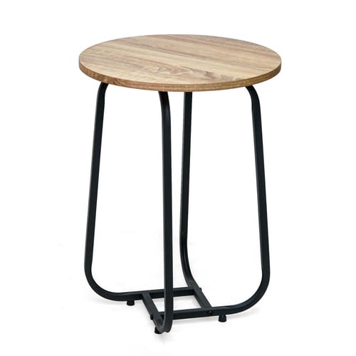 طقم طاولات كنب دائري لون خشبي