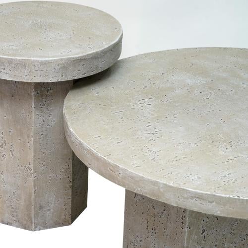 طقم طاولات 1+2جبس لون رصاصي