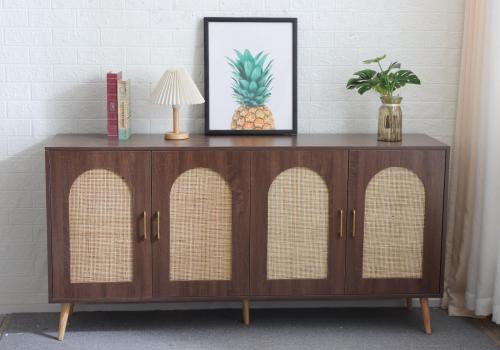 بوفية طاولة طعام 4 باب لون بني غامق