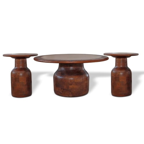 طقم طاولات هندي خشب طبيعي