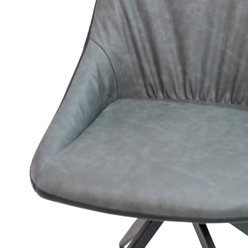 كرسي مفرد جلد لون بنى