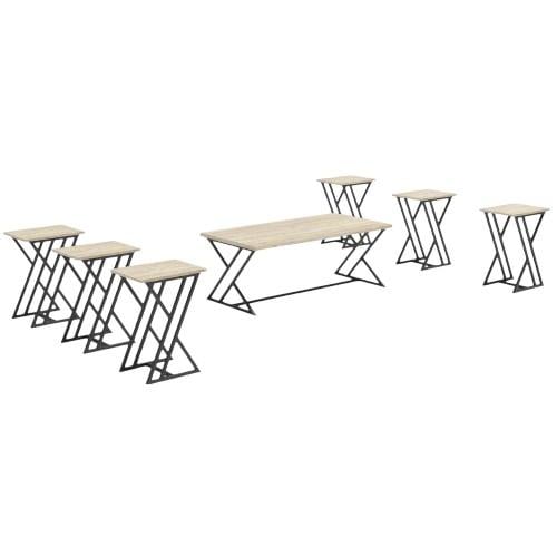 طقم طاولات كنب (1+6) خشب