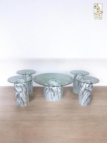 طقم طاولات كنب سطح زجاج