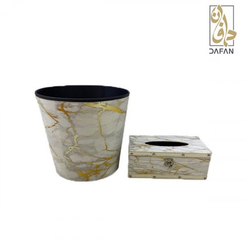 طقم سلة مهملات وعلبة مناديل مودرن