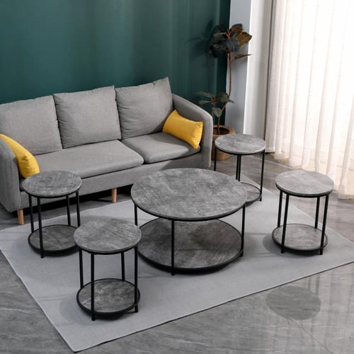 طقم طاولات كنب لون رمادي