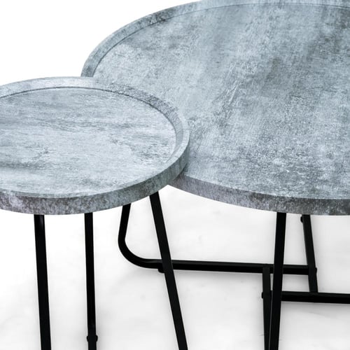 طقم طاولات كنب دائري لون رصاصي