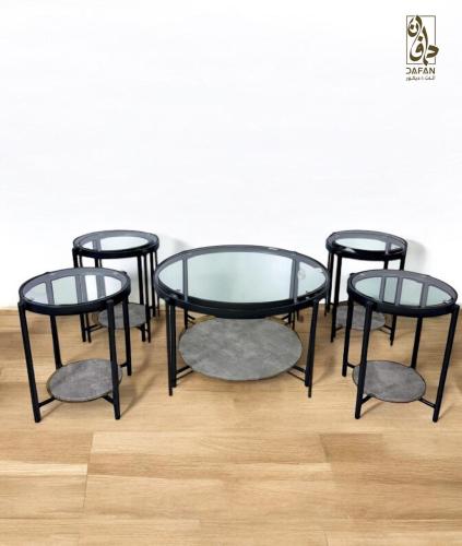 طاولات دورين (1+4) خشب ام دي اف