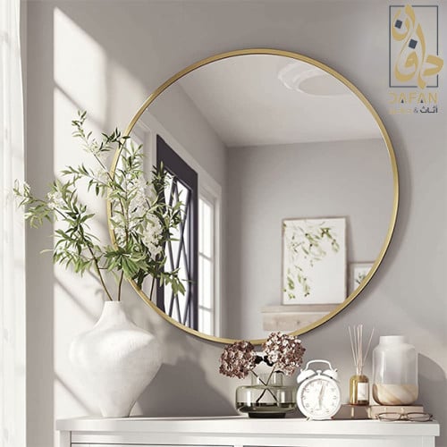 مرآة حائط دائرية ذهبي 70 سم