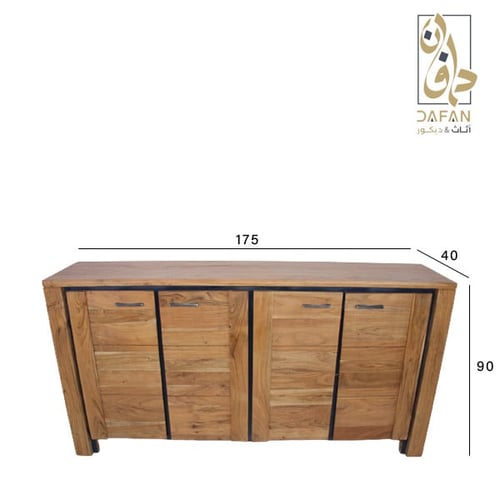 بوفيه خشب هندي طبيعي محفور يدوياً