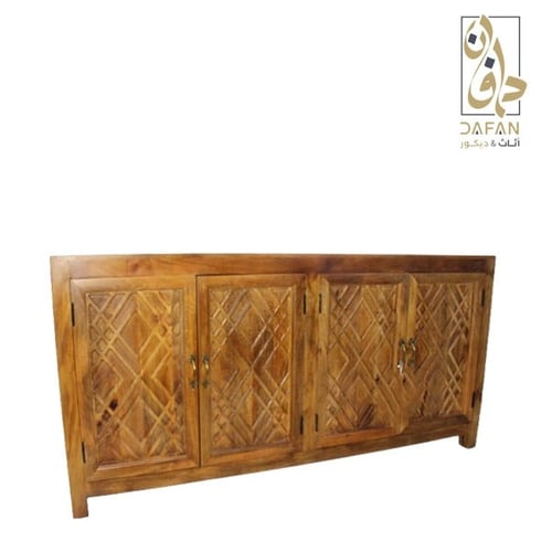 خزانة جانبية كبيرة بـ4 أبواب خشب هندى طبيعى