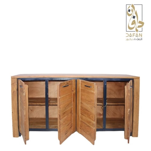 بوفيه خشب هندي طبيعي محفور يدوياً