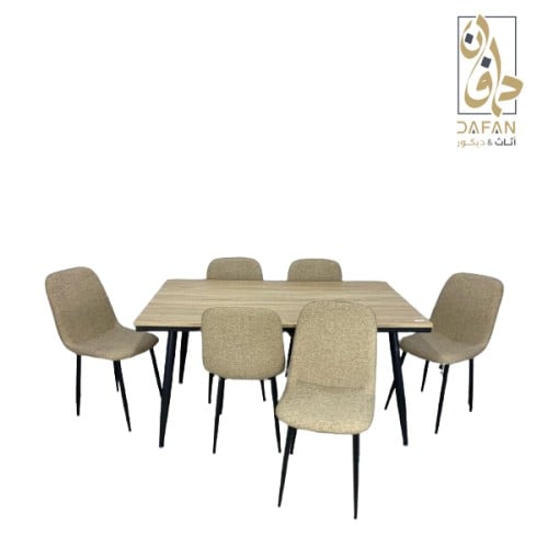 سفرة طعام 6 كرسي لون بيج