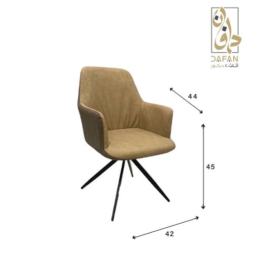 كرسي مفرد جلد لون بنى