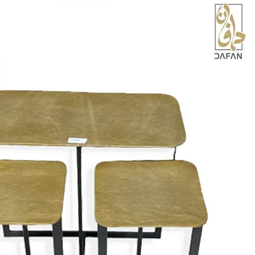 طقم طاولات خدمة 3 قطع حديد هندي مربع